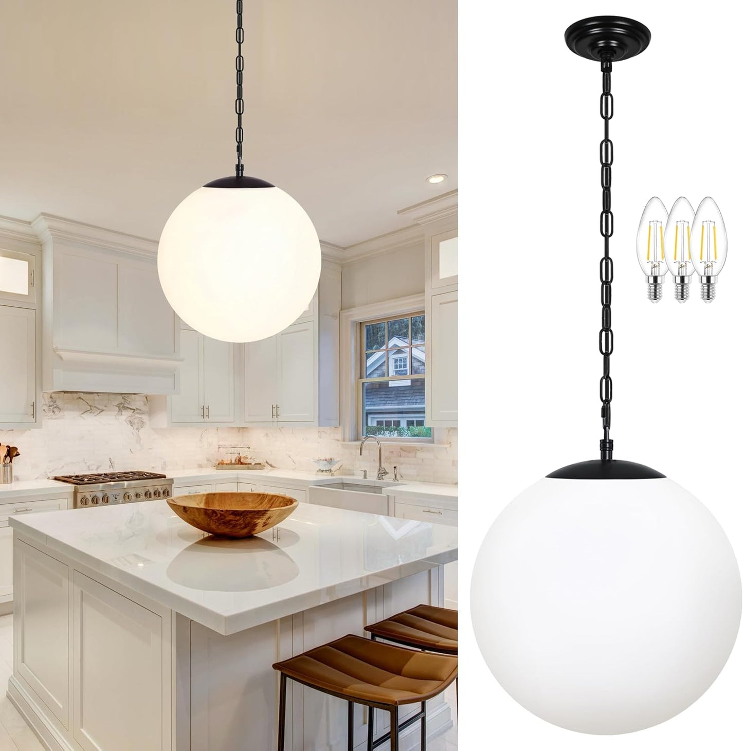 Stylish Black Globe Pendant Light for Modern Home Decor