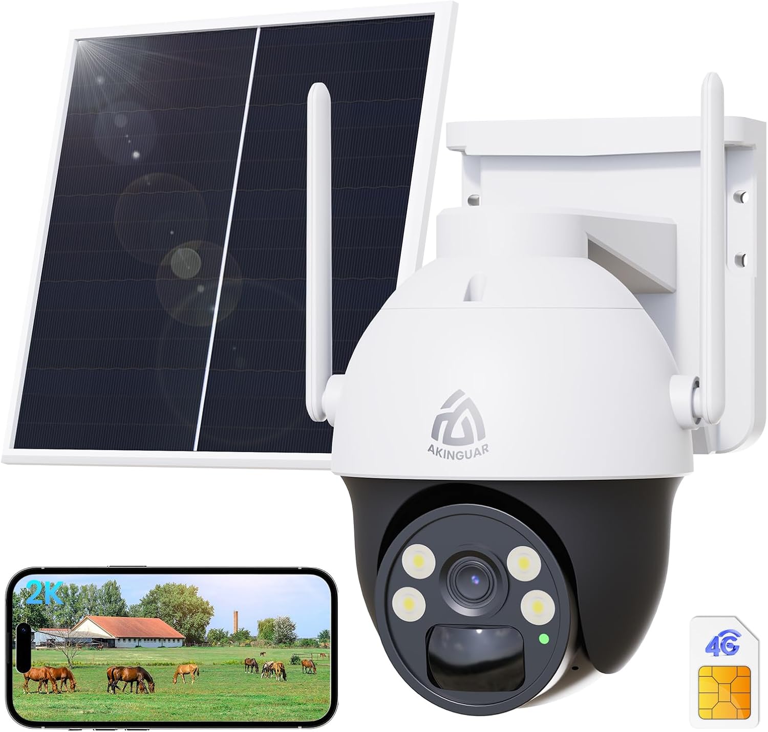 4G LTE Cellular Security Camera Wireless Outdoor with Solar Power