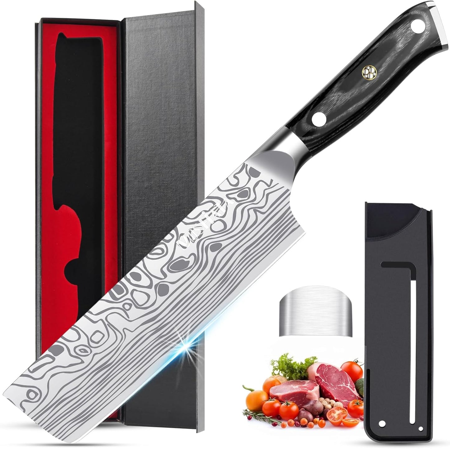 MOSFiATA 7 Nakiri Chef's Knife: Precision Vegetable Cutting Tool