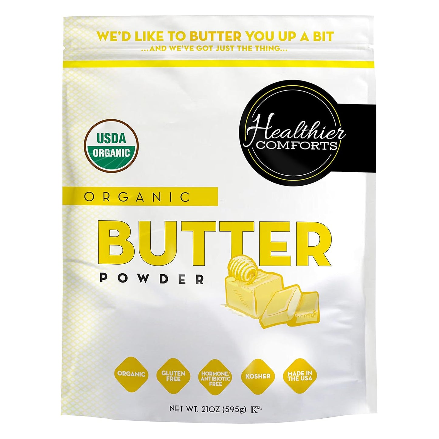 Organic Butter Powder for Popcorn and Baking by Healthier Comforts
