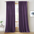 RYB HOME Purple Velvet Curtains for Elegant Bedroom Decor