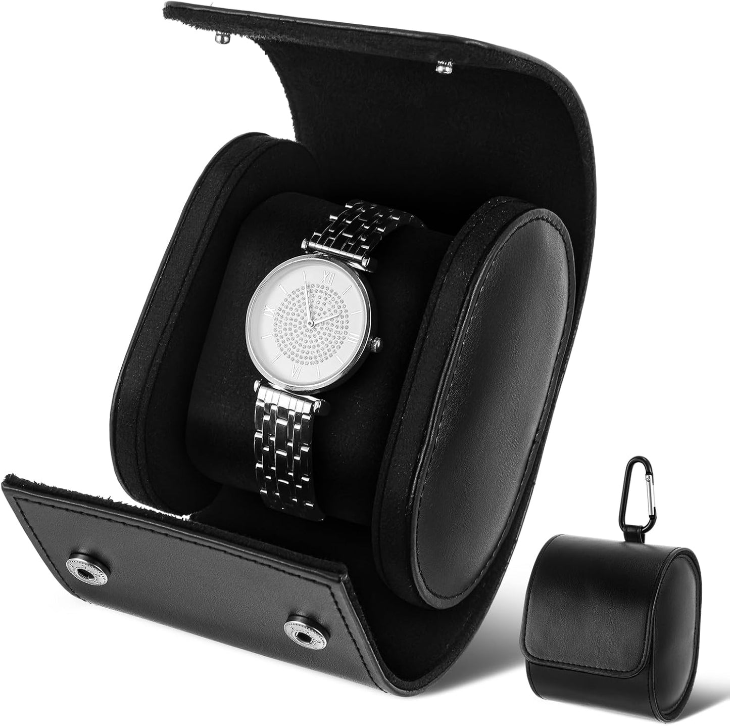 Portable Leather Watch Case for Stylish Travelers