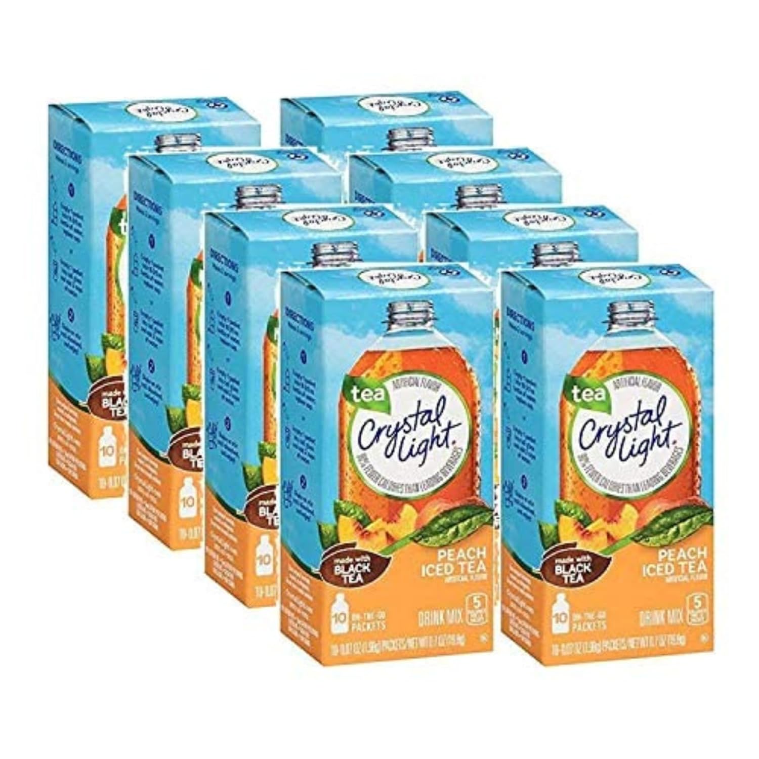 Crystal Light On-the-Go Peach Iced Tea Drink Mix, 10 CT Pack