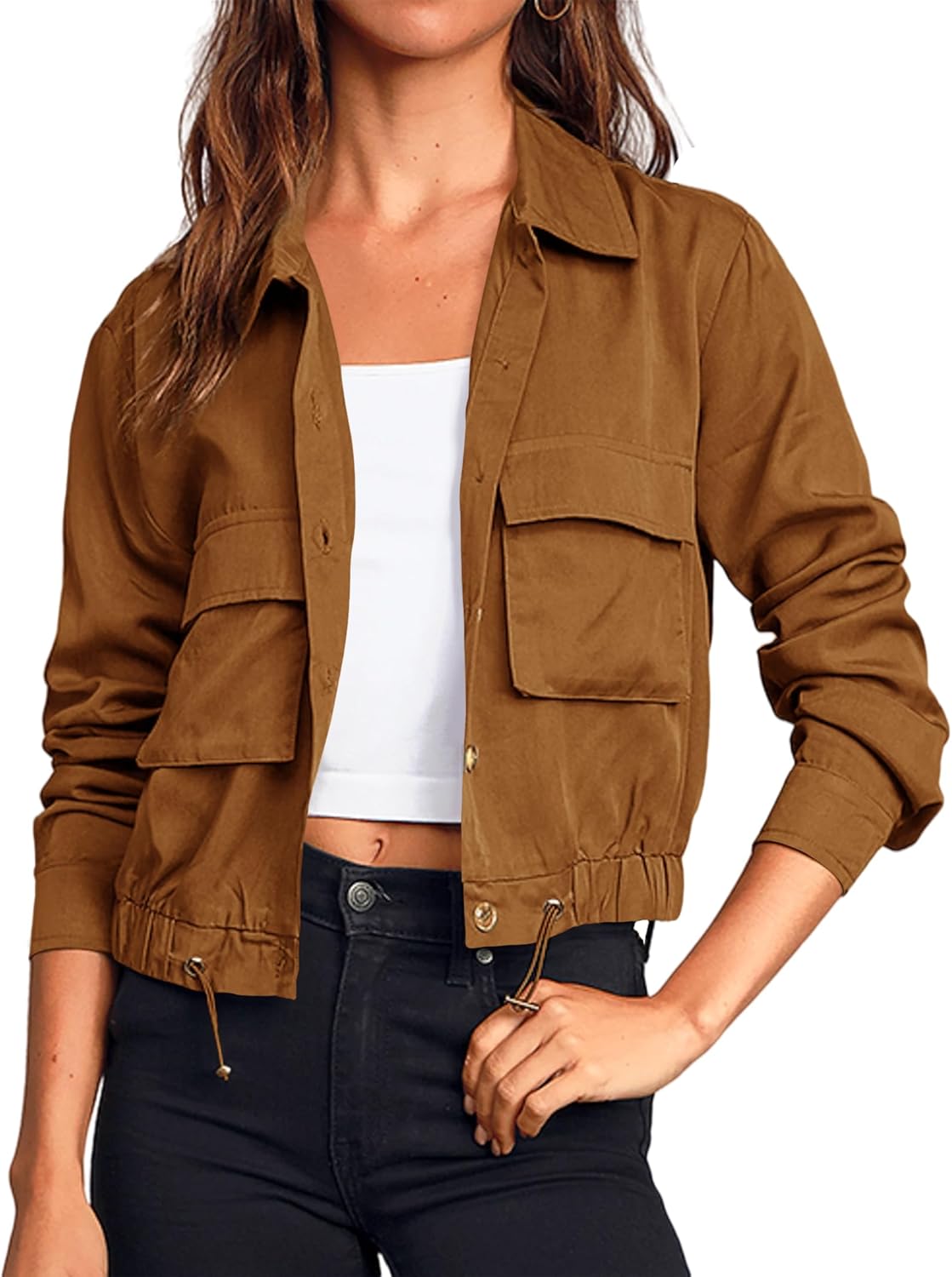 Onedreamer Women's Military Safari Cropped Jackets for Style