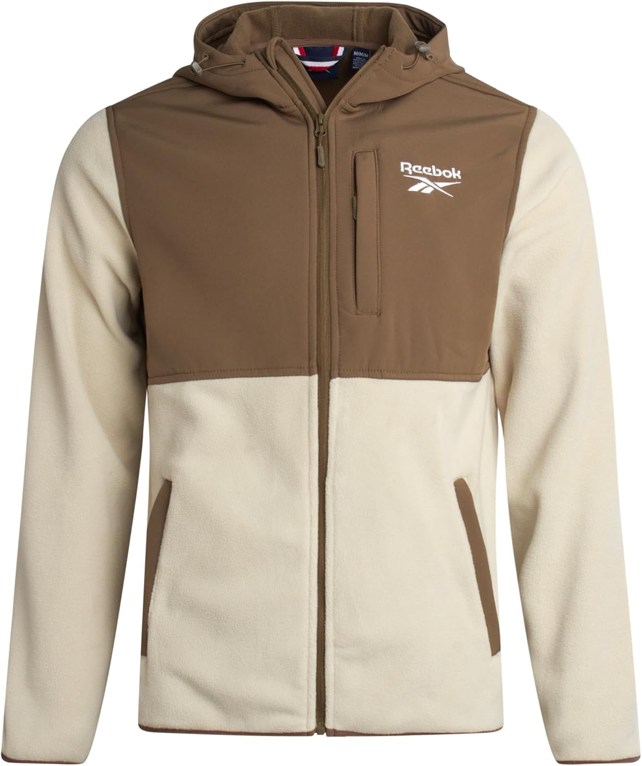Reebok Mens Fleece Jacket - Lightweight Zip Up Winter Gear