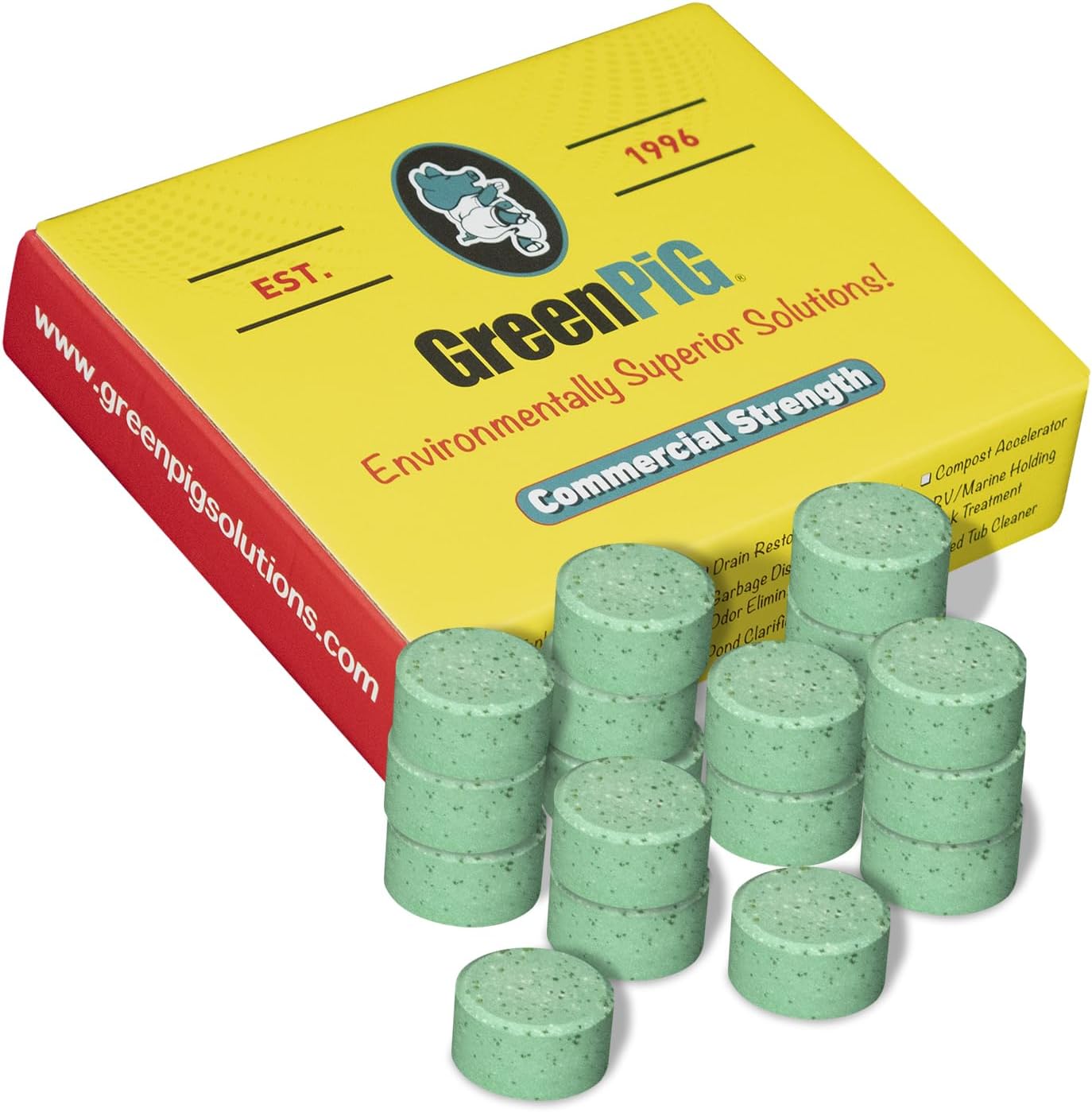 GREEN PIG Septic Tank Treatment Pods for Effective Waste Breakdown