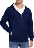 MoFiz Men's Fleece Sherpa Lined Full Zip Hoodie - Heavyweight