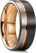King Will Mens Tungsten Carbide Wedding Band with Groove Design ring