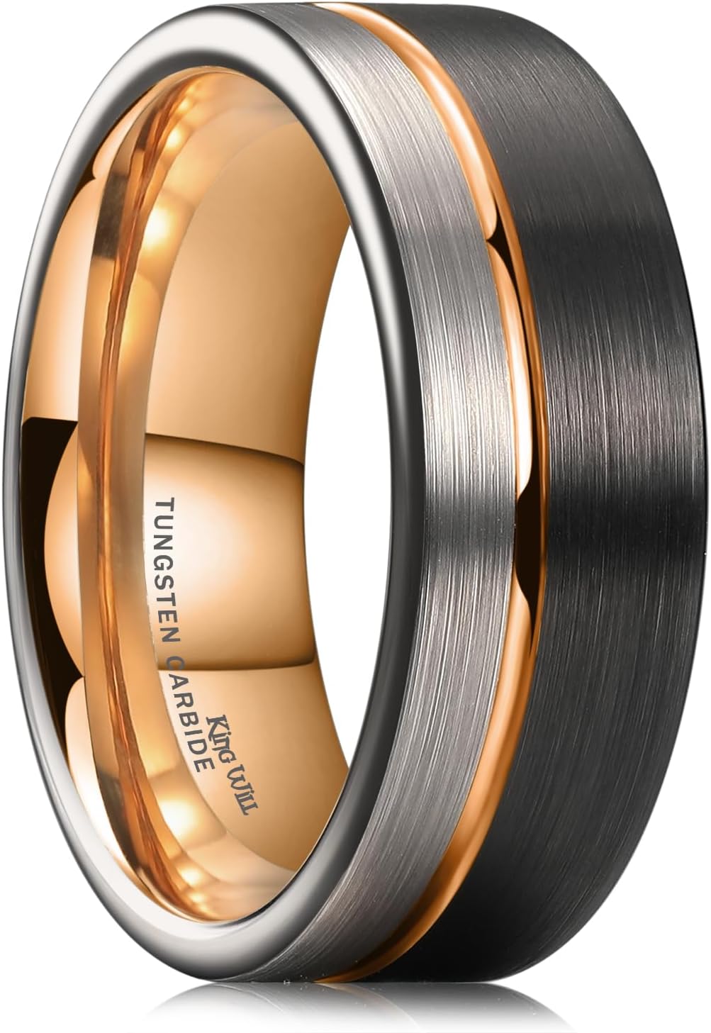 King Will Tungsten Carbide Wedding Band with Groove Design