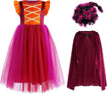 OBEEII Halloween Costume for Girls Velvet Tulle Tutu Witch Dress Set 5
