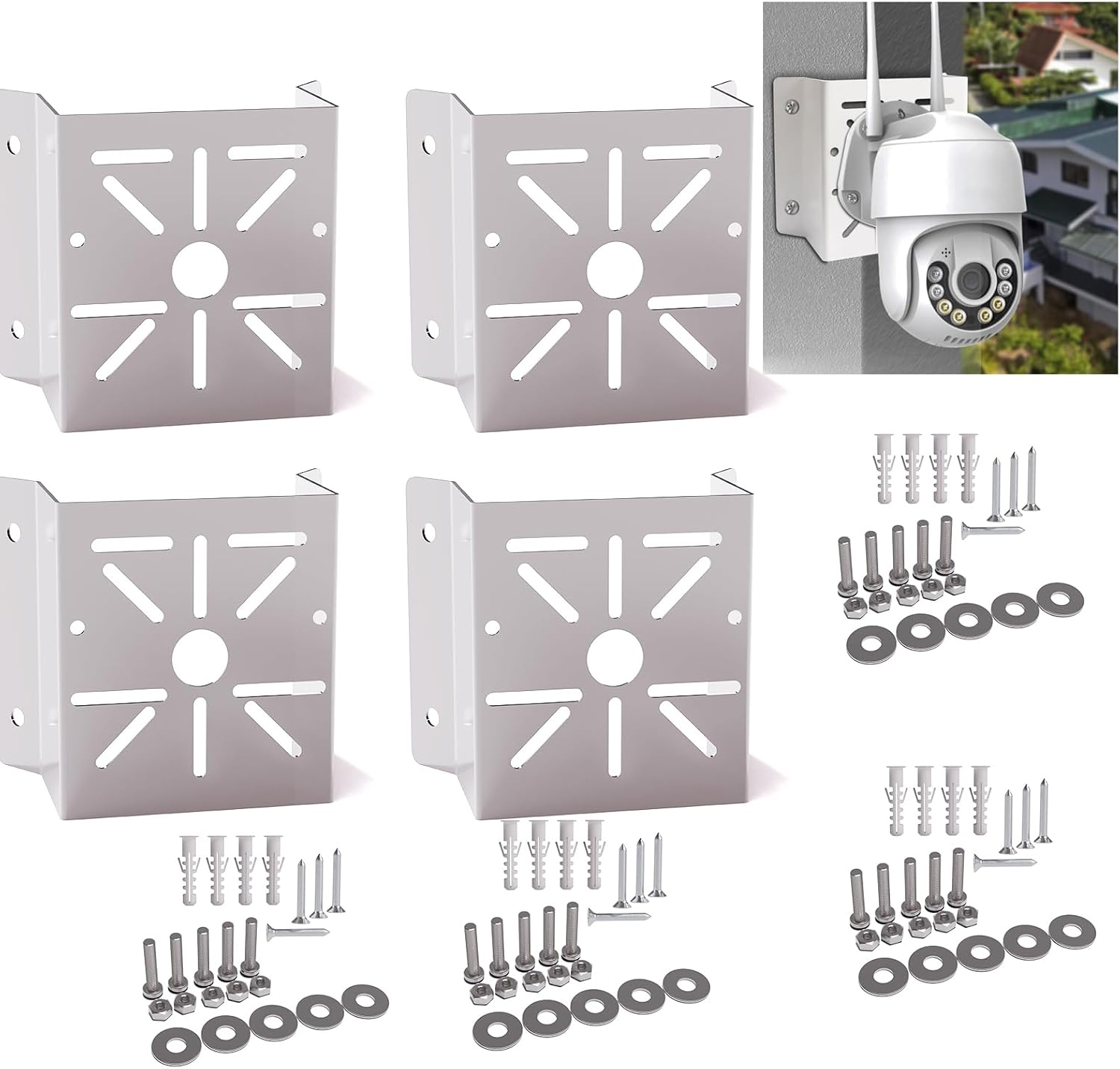 4 Pack Corner Wall Mount Bracket for Security Cameras - Adjustable