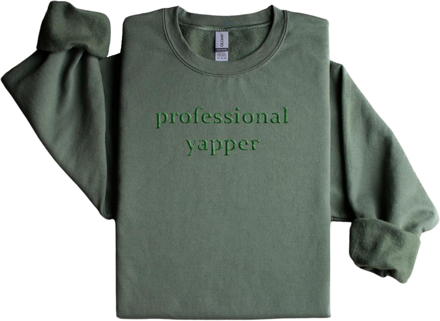 Embroidered Professional Yapper Crewneck - Trendy Meme Shirt