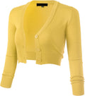 Allsense Women's 3/4 Sleeve Cropped Bolero Cardigan Sweater
