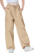Rolanko Parachute Pants for Girls Y2K Cargo Trousers (Style QTF3)