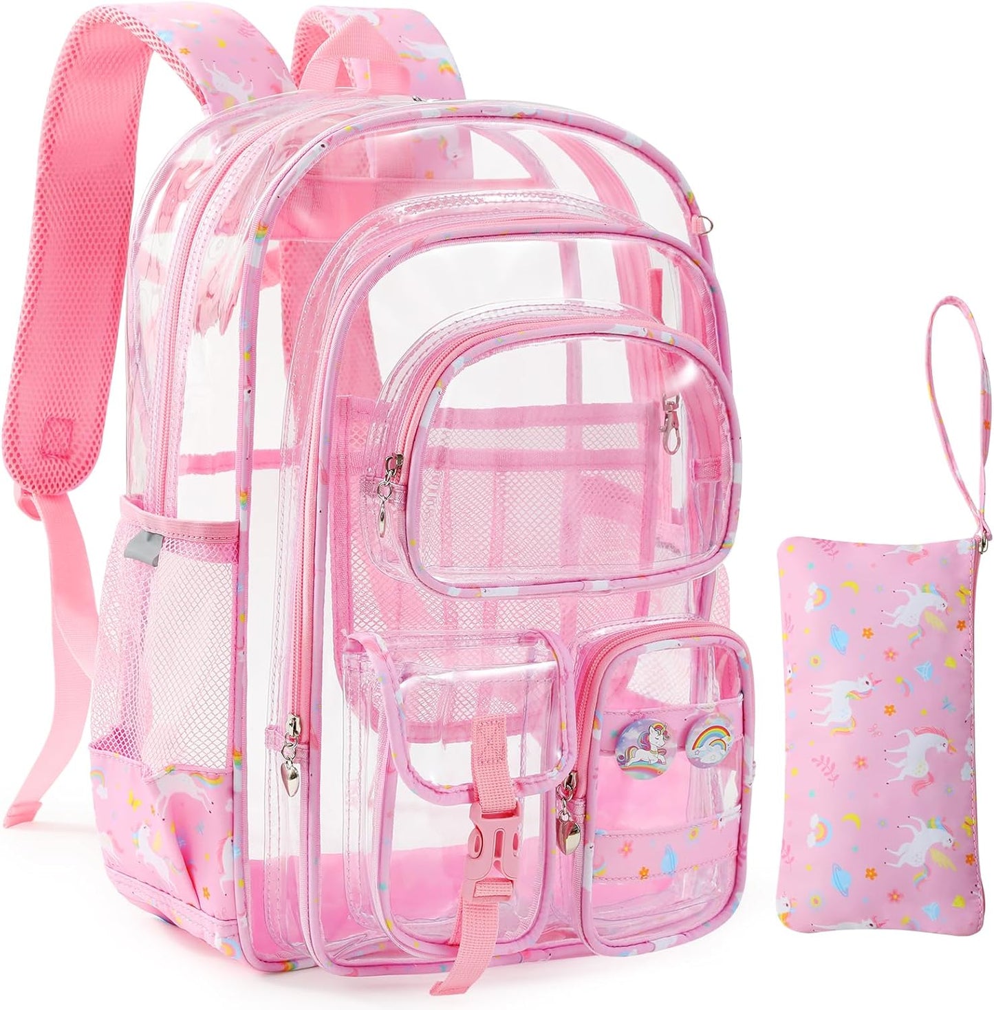 Unineovo Clear Backpack: Stylish 17 inch Unicorn Bookbag