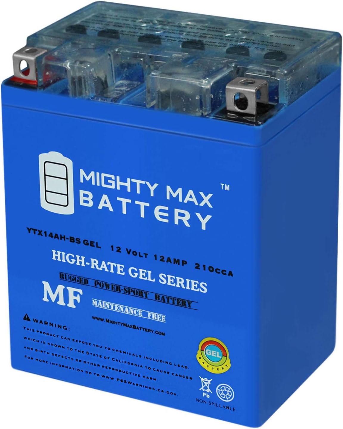 Mighty Max Battery YTX14AH-BS GEL 12V Battery for Polaris 500