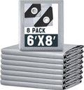 12 Pack 6 x 8 ft 5.5 Mil Heavy Duty Waterproof Tarps - Bulk Cover Set