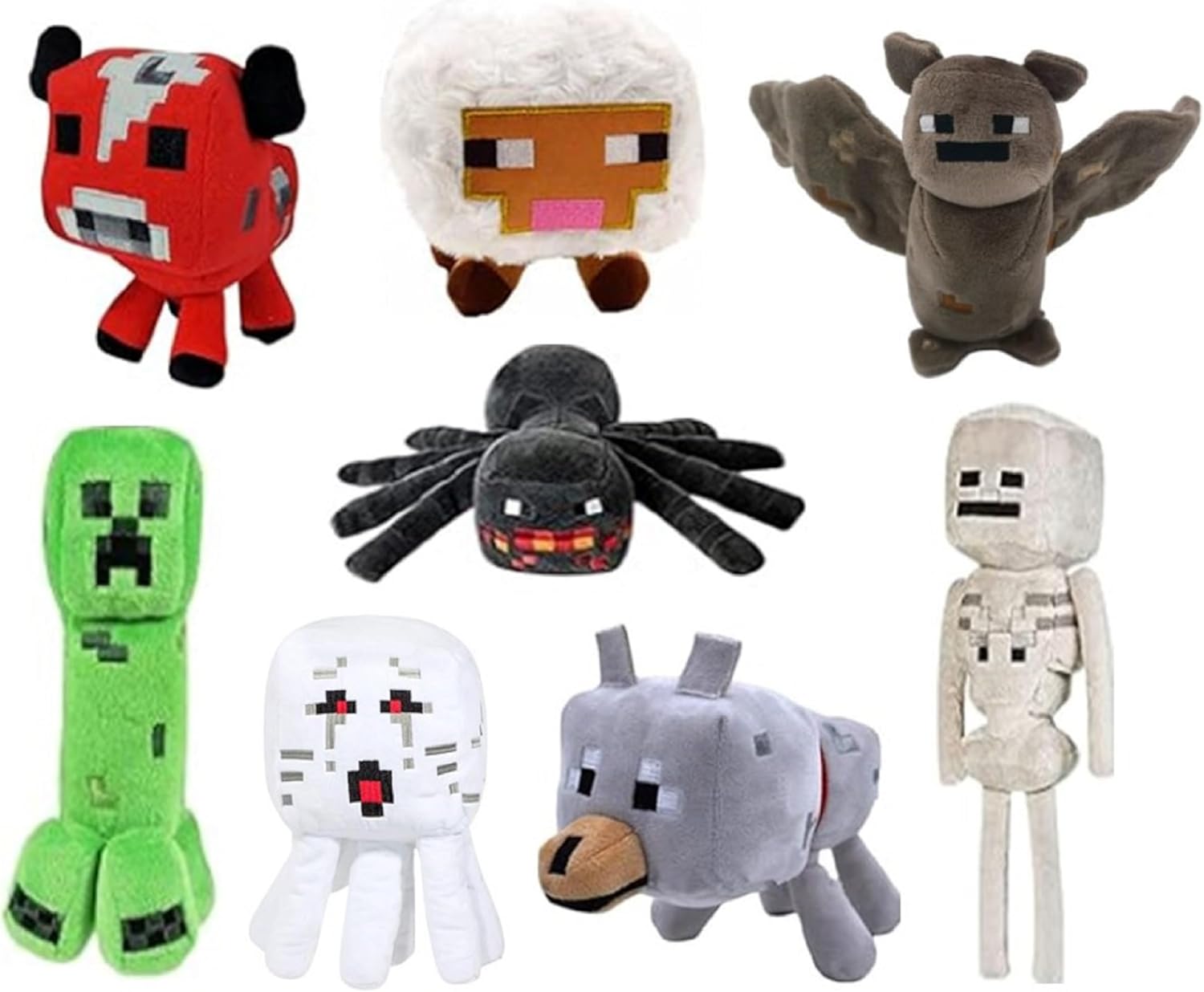 Creeper Plush Set of 8 - Adorable Baby Animals and More