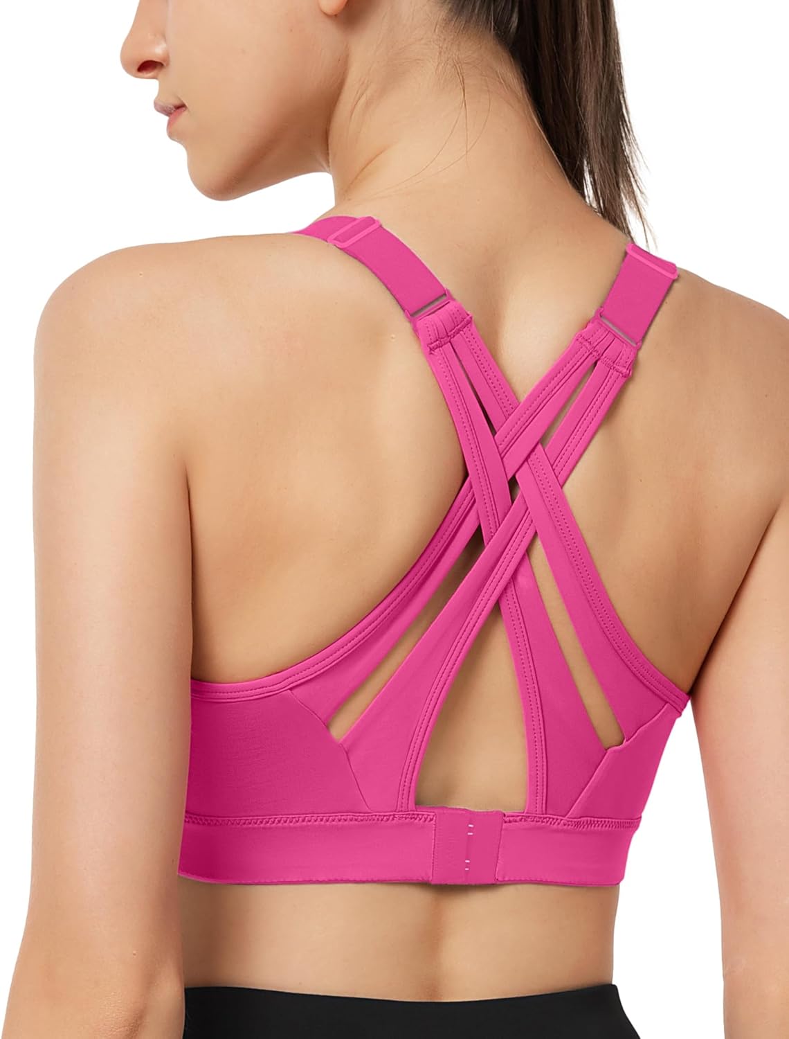 Yvette Sports Bra High Impact Adjustable Criss Cross Back Support