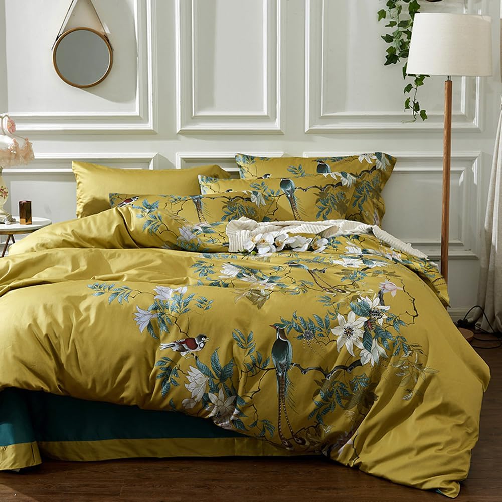 King Size Comforter Set with Vibrant Floral Design for All Seasons