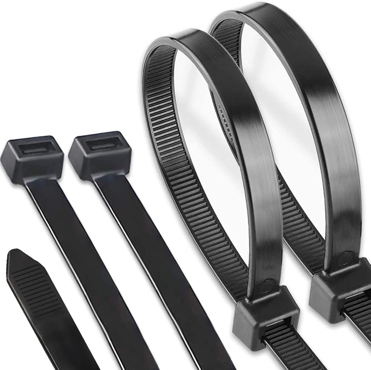 Ultra Strong 18 Black Zip Ties 50 PACK - Heavy Duty 250 LBS - Indoor/Outdoor UV Resistant