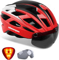Shinmax Bike Helmet for Men Women - Magnetic Goggles & LED Light