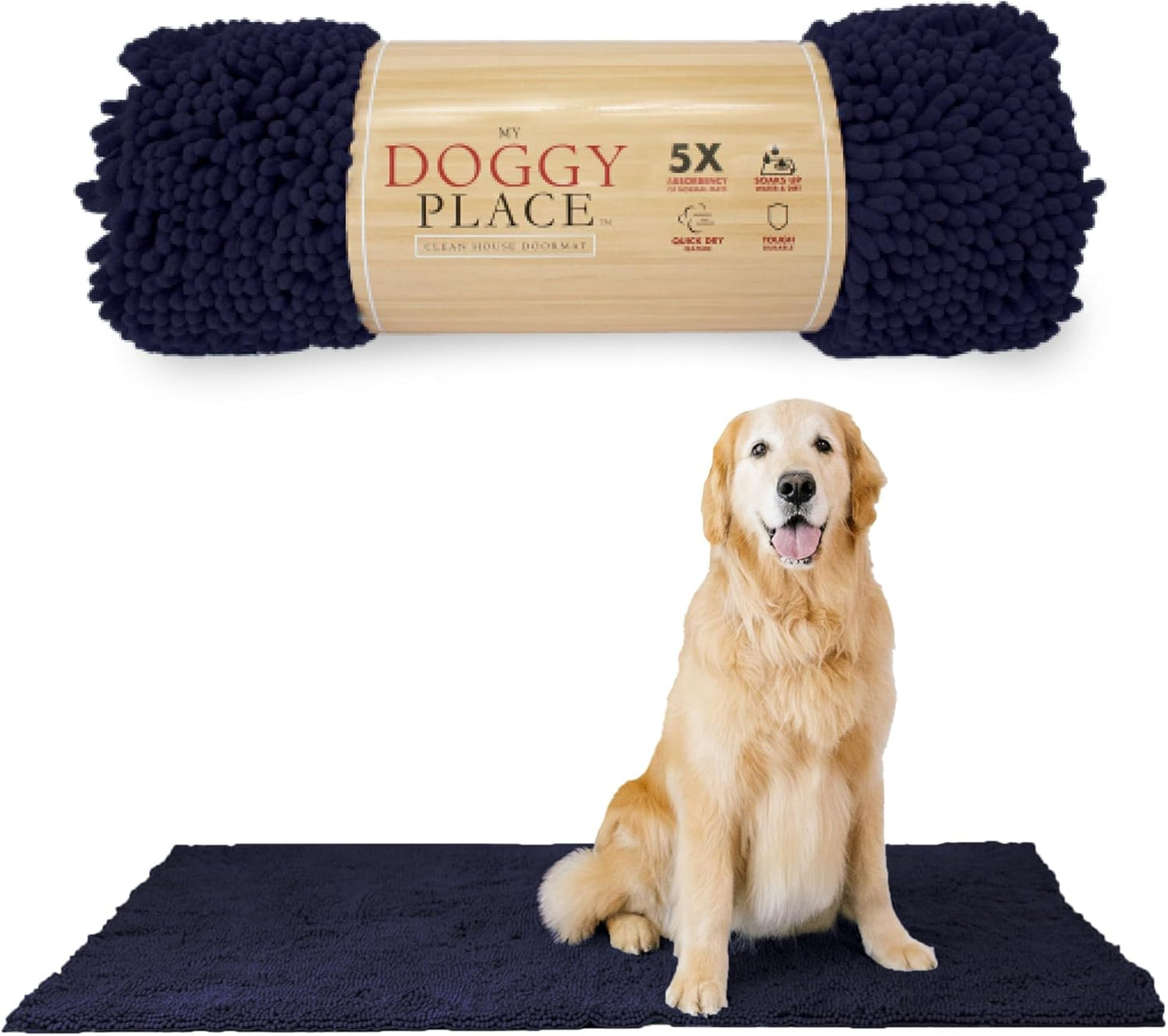 Microfiber Dog Mat for Muddy Paws - Non-Slip and Absorbent