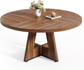 Round Dining Table 47 in for 4-6 People - Classic Brown Pedestal