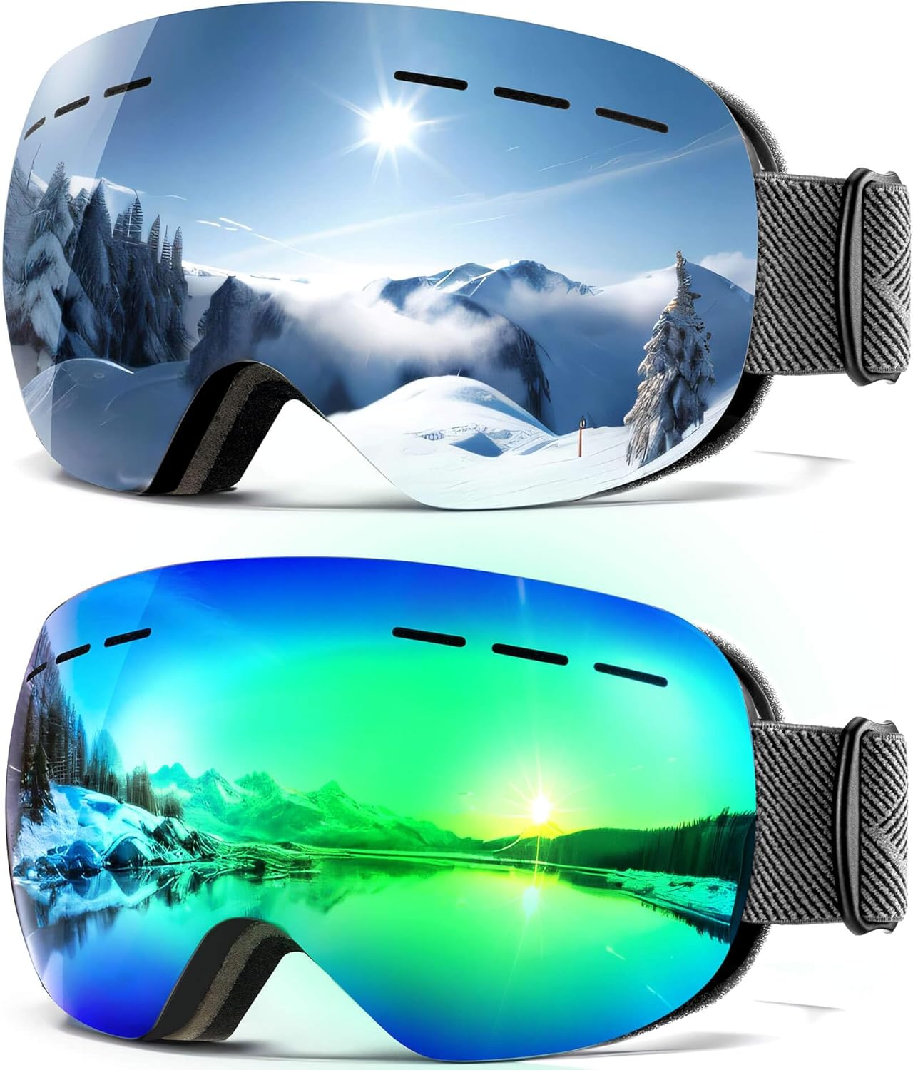 QALLY Anti-fog Ski Goggles - 100% UV Protection