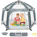 Pop Up Playpen for Baby Portable Playpen with Sun Shades - Light Gray
