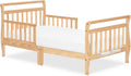Dream On Me Classic Sleigh Toddler Bed, Natural - Safe Low-to-Floor