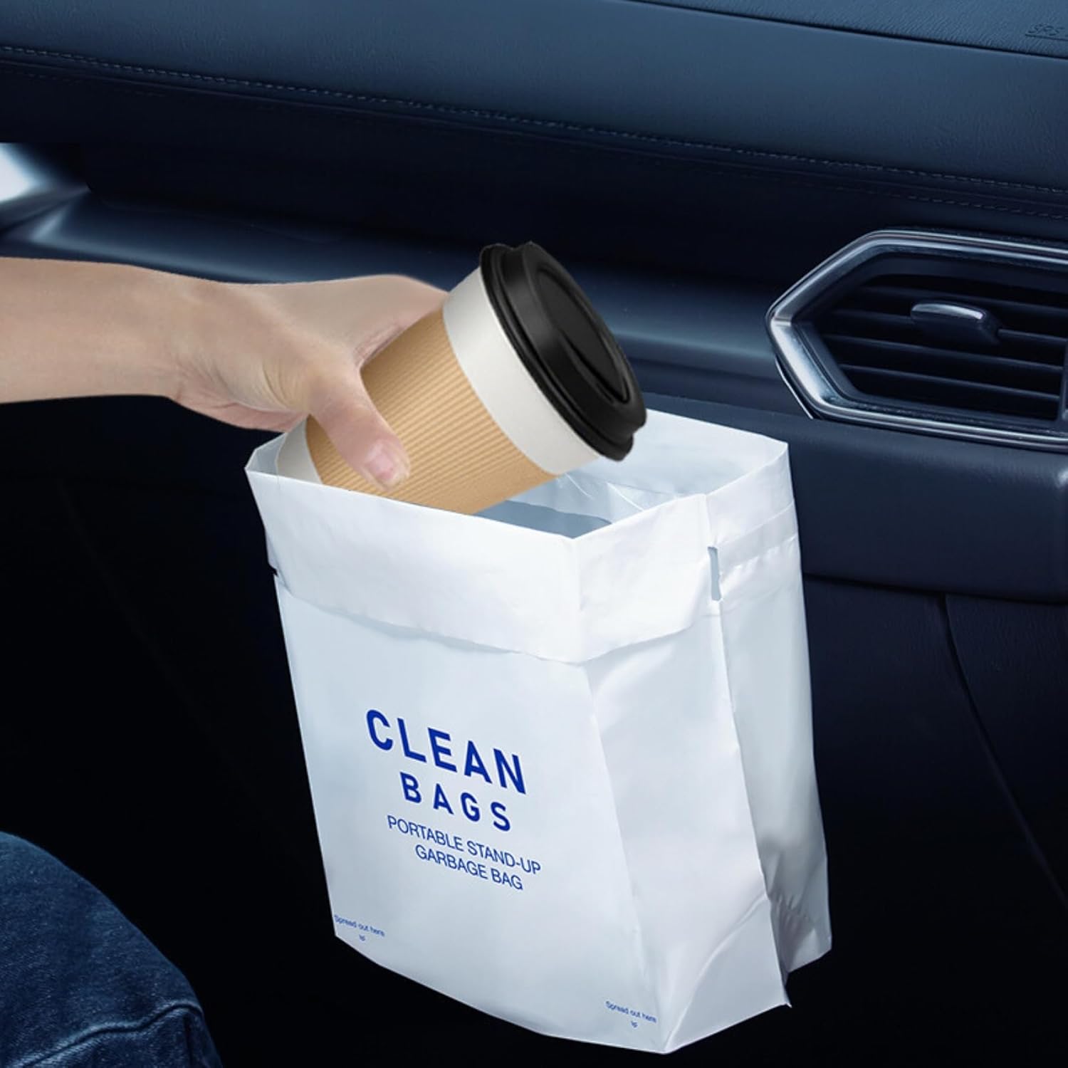 Portable Self-Adhesive Trash Dispenser: 80 Sealed Bags
