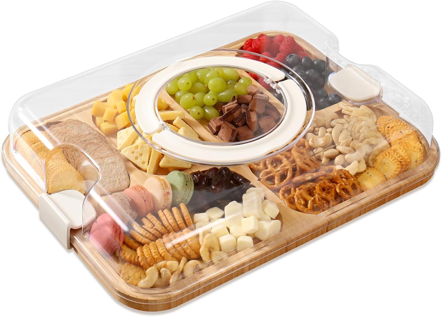 Charcuterie Board with Cover - Portable Cheese Board for Travel