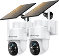 Solar Security Cameras Wireless Outdoor 2K PTZ 2-Pack - Solar Powered