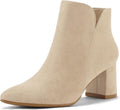 mysoft Women's Ankle Boots Chunky Block Low Heel - Dressy Office inch