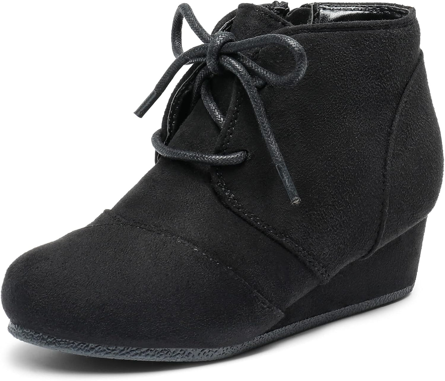 DREAM PAIRS Girls Low Wedge Heel Booties for Stylish Kids