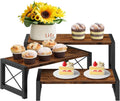 3 Tier Cupcake Stand Wood Display Risers - Rustic Brown Organizer