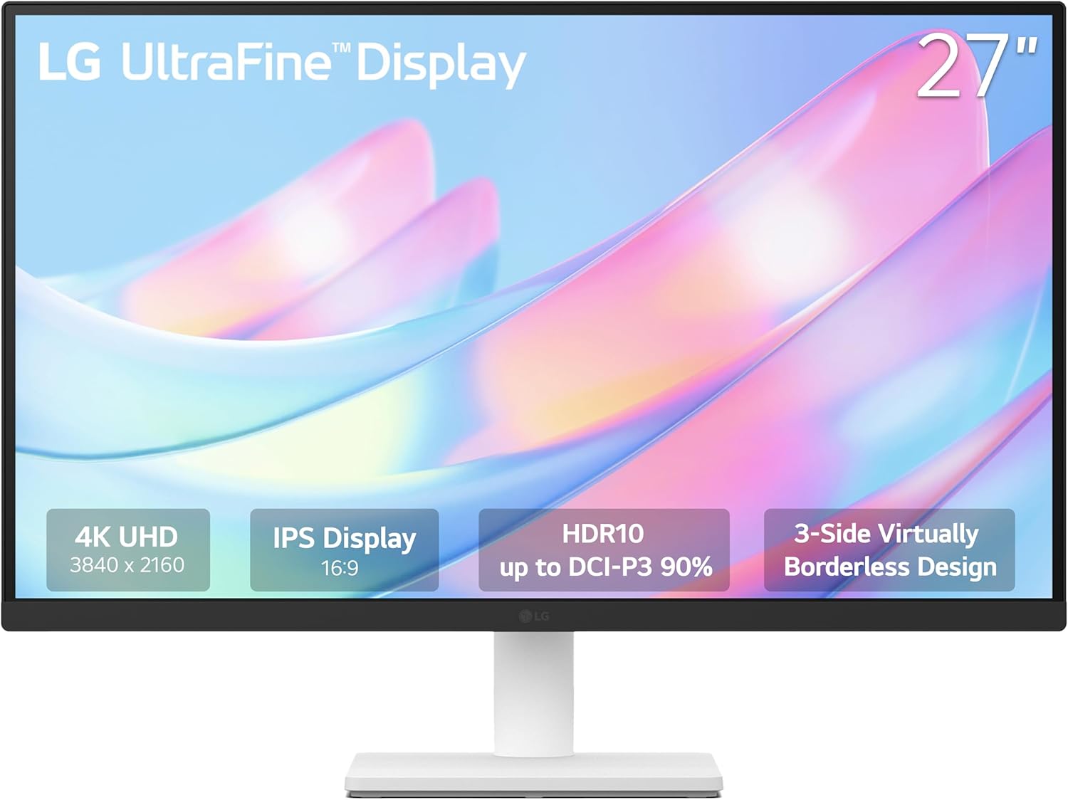 LG 27US500-W 27 4K UHD Monitor - Crisp Clarity & Eye-Care Tech