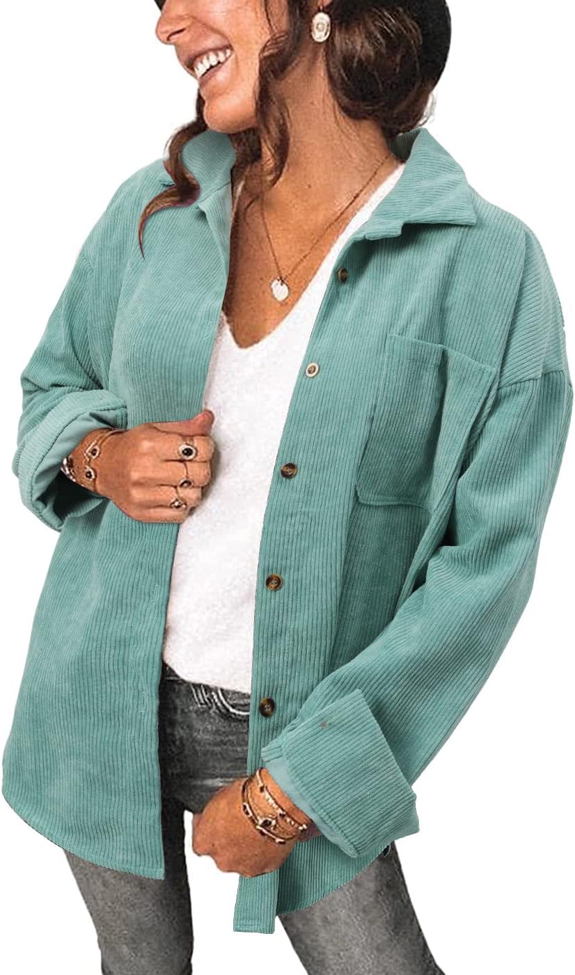 Women's Brushed Plaid Shirts Long Sleeve Flannel Shacket Jacket
