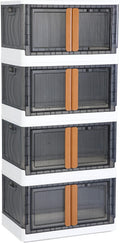 Storage Cabinet Room Organizer - Foldable 19 Gal Stackable Bins