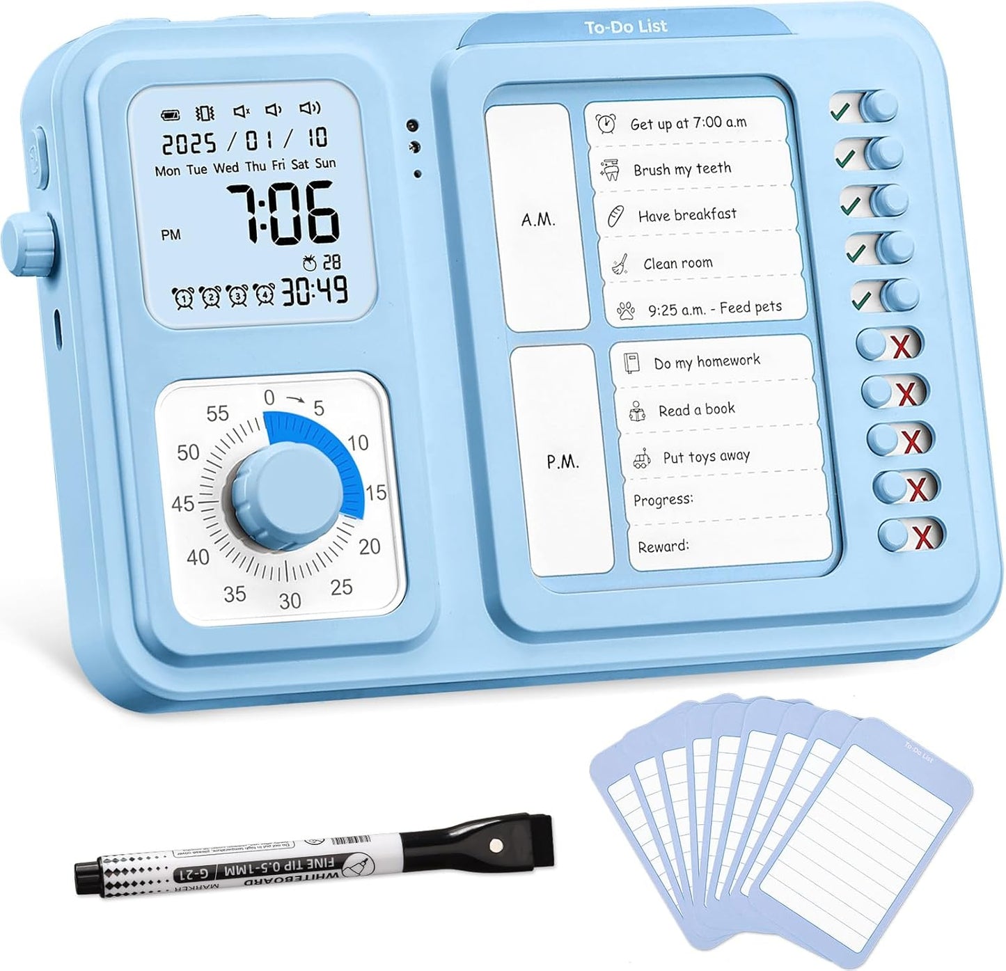 3-in-1 Visual Timer for Kids & Adults, ADHD Tool for Focus
