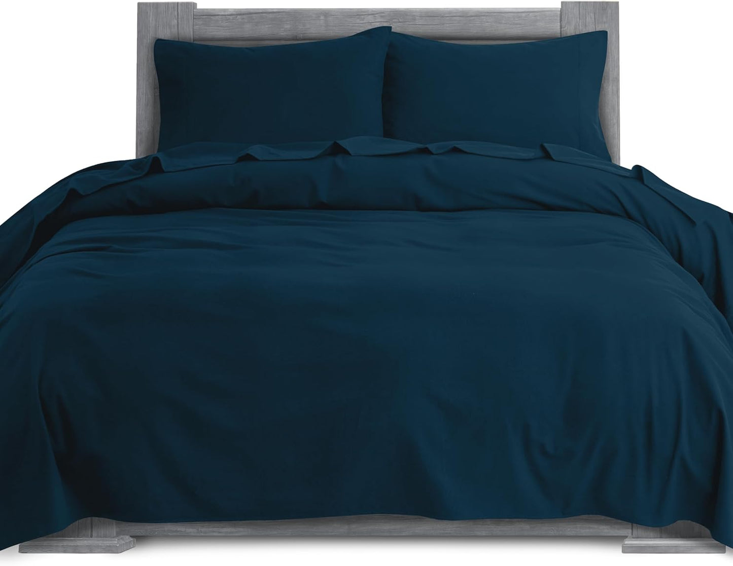 Elegant Comfort Soft Flannel Sheet Set - King Size, Navy Color