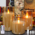 200 Hours Rechargeable Flickering Flameless Candles - Warm Amber Glow