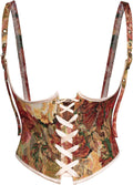 Scarlet Darkness Corset Belt for Women Floral Lace Up Underbust fabric