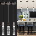 LED Bubble Crystal Pendant Lights for Kitchen Island - Modern Black