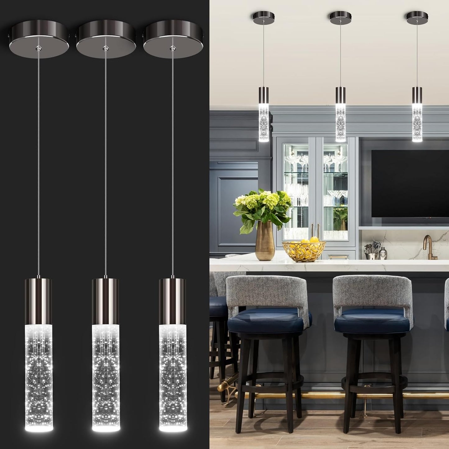 OKELI Modern Pendant Lights for Kitchen Island and Bar Use