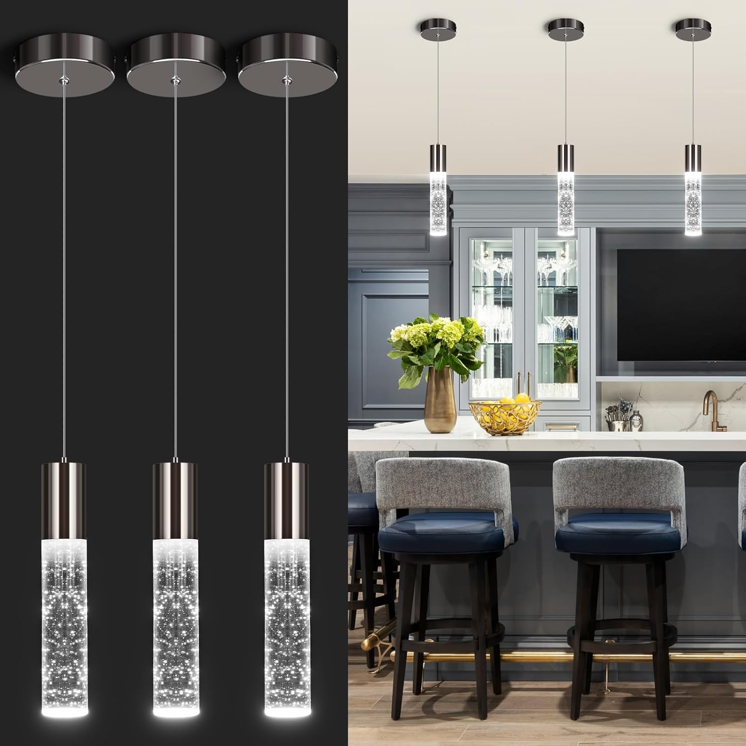 OKELI Modern Pendant Lights for Kitchen Island and Bar Use
