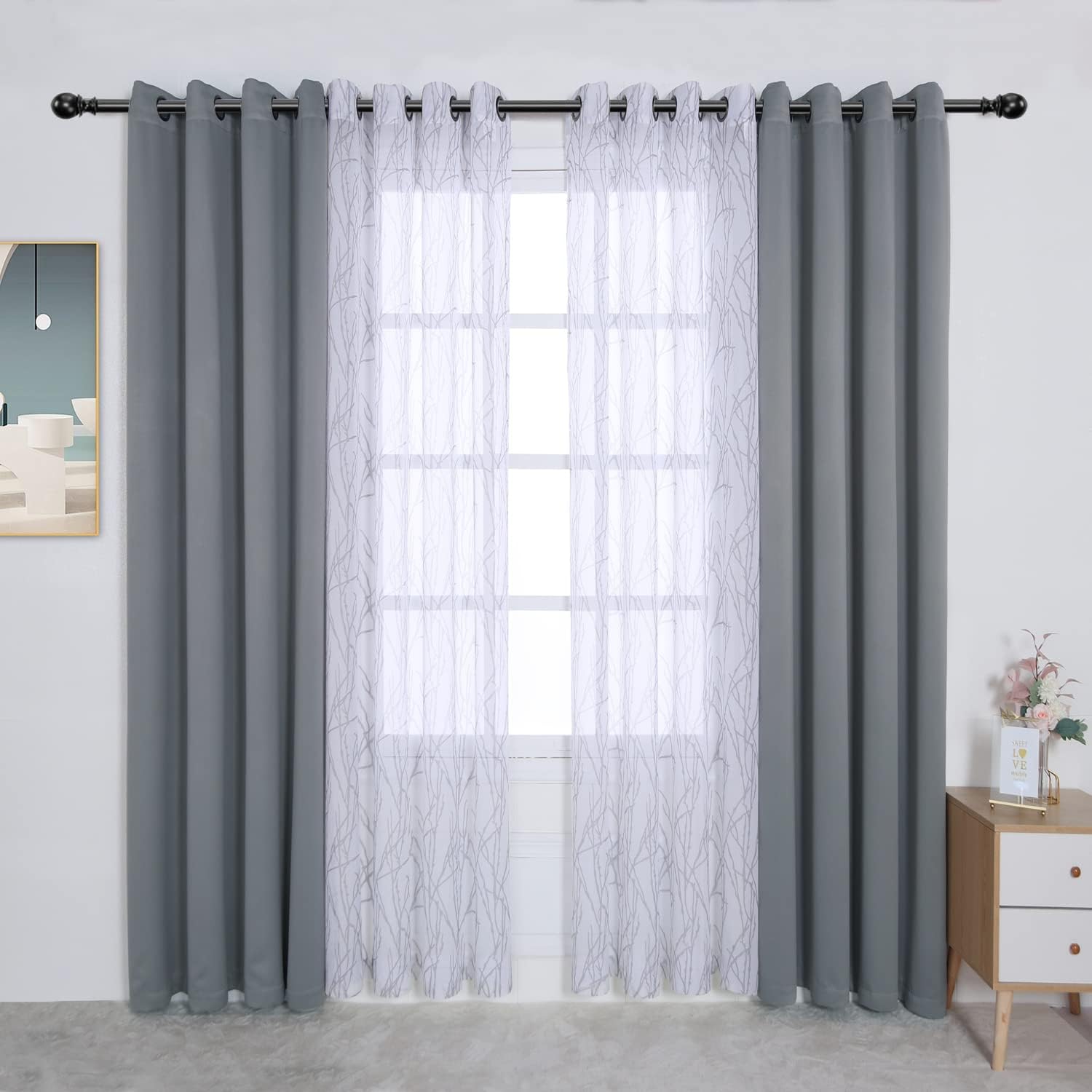 BONZER Mix and Match Curtains Set of 4 Panels for Your Home