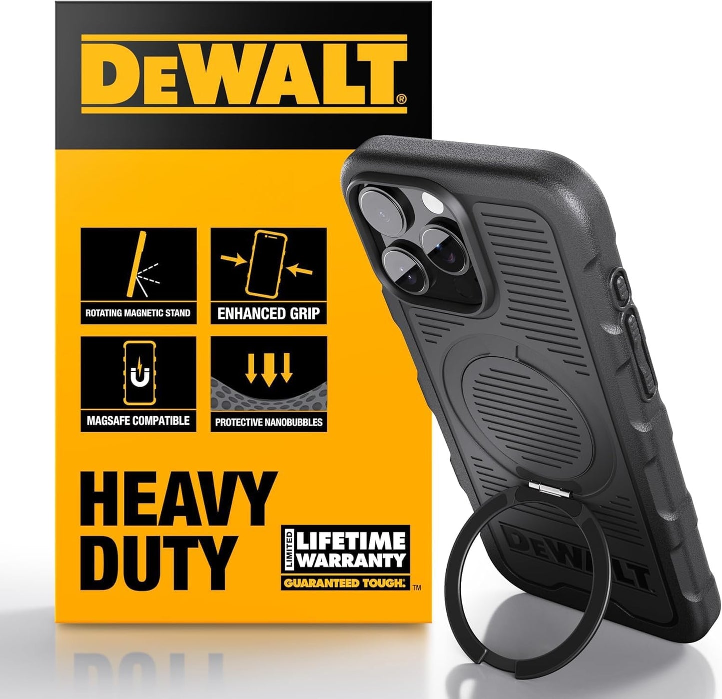 DEWALT 360 Rotatable Magnetic Ring for iPhone 16 Pro Case