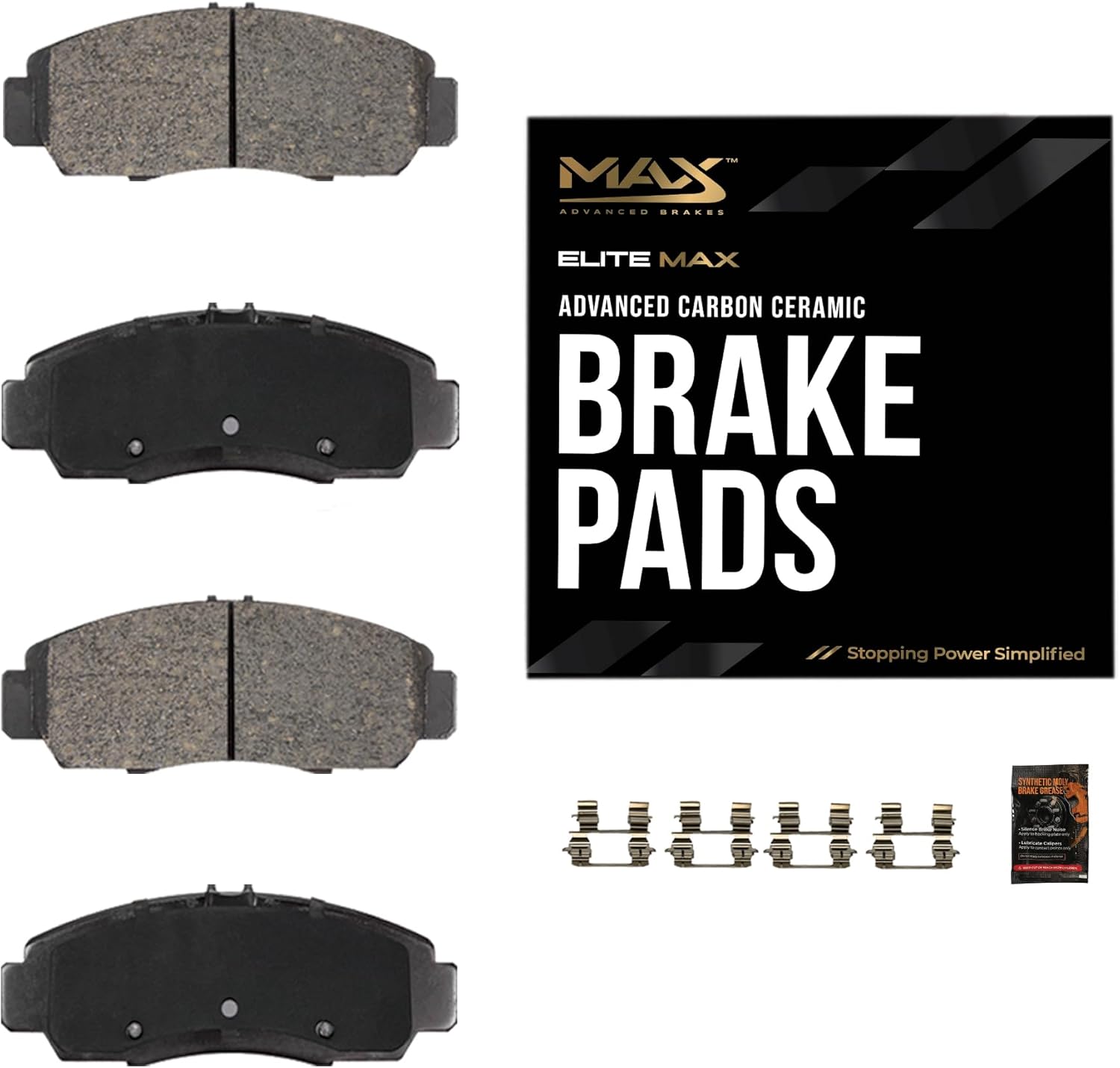 Max Advanced Brakes EliteMAX Rear Brake Pads for Heavy-Duty Towing